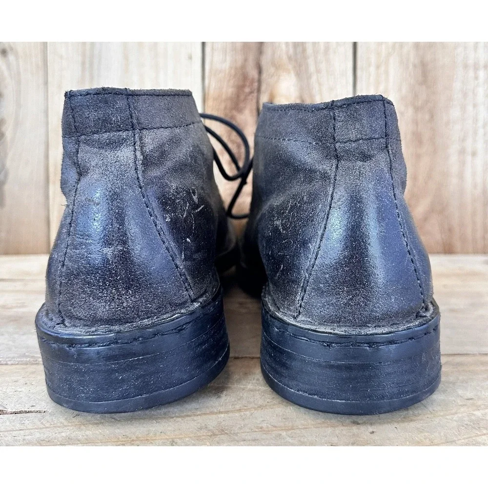 Born Harrison Chukka Shoes Heritage Men's 8 M Dark Gray Leather Lace Up